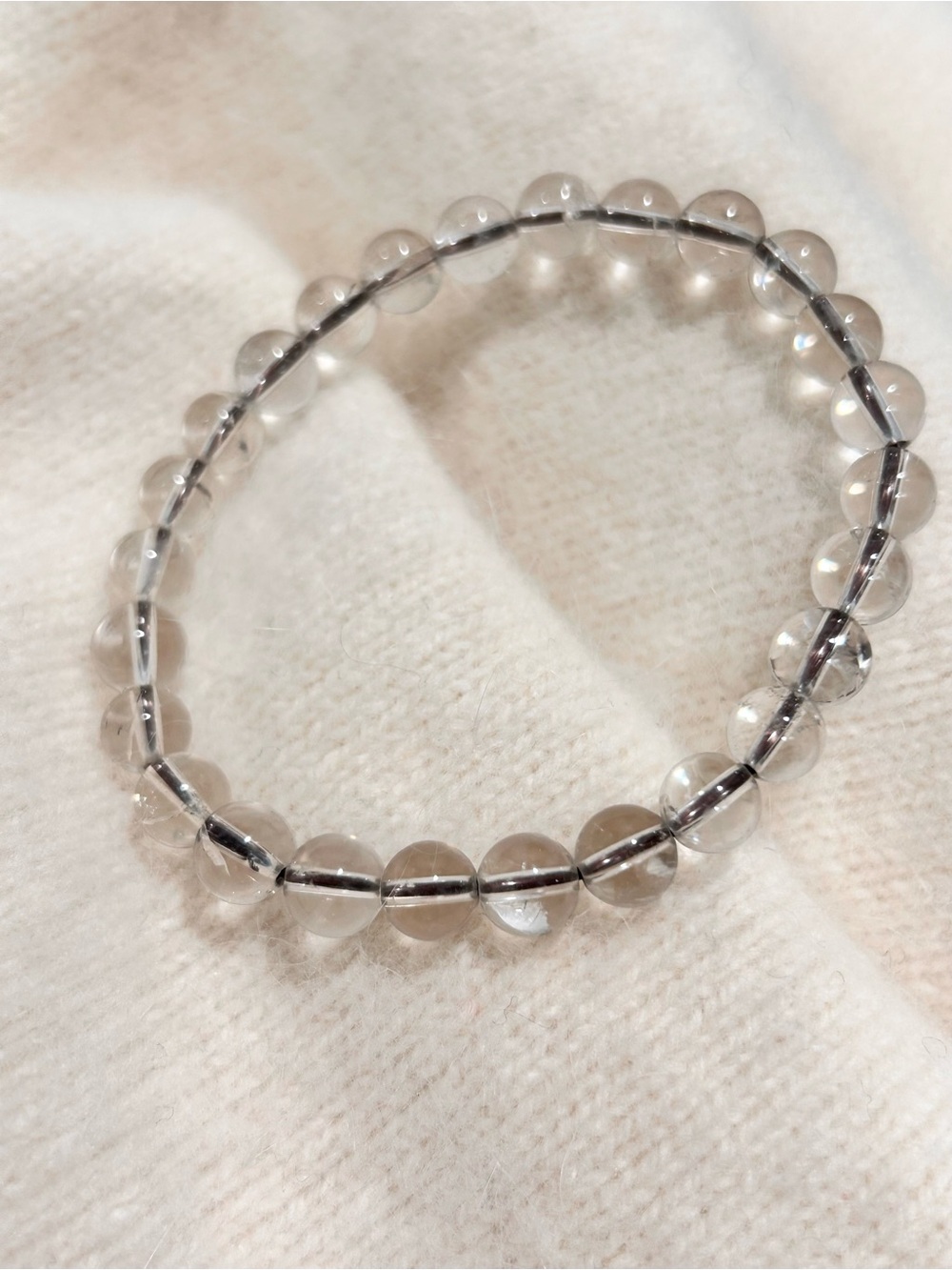 Natural Clear Crystal Stretch Bracelet
